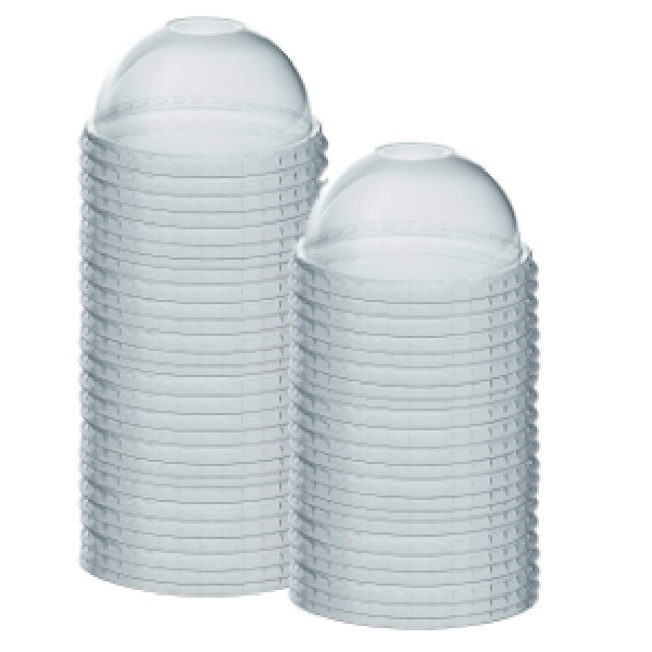 Disposable Lid 100Mm Dia Clear (Dome, Pet, Pierced) - Pack Of 100 Pcs