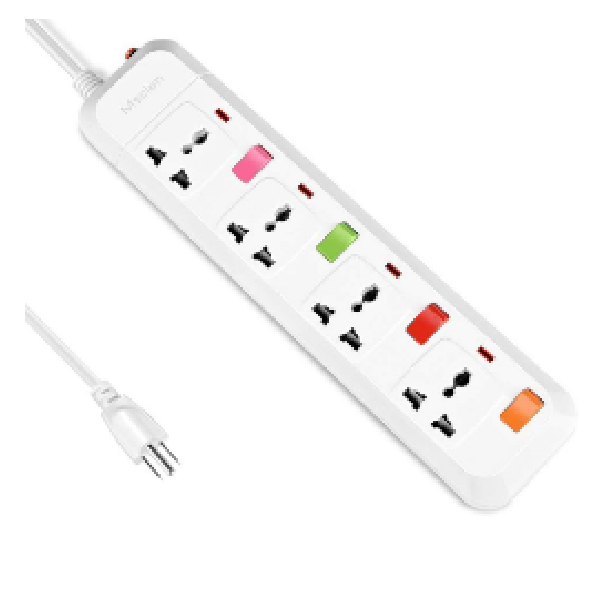 4Way 13A Universal Extension Socket Cable: 1.5m