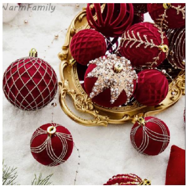 8cm Painted Red PET Flocked Plastic Christmas Ball