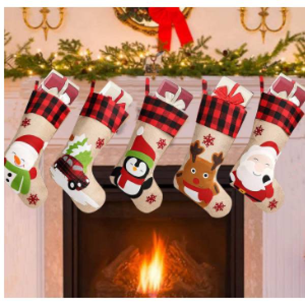 16*11cm Christmas Hanging Stocking With Printing & Design