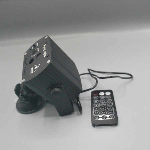 USB LED Mini Laser Remote Control Light RGB, Appearance Size-60*92*88mm, 3W, Remote, Voice Control