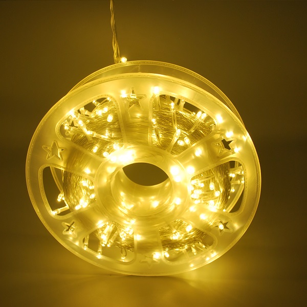 50 Meter 400LED Transparent Cable String Light With Reel Set, Warm White With Chaser
