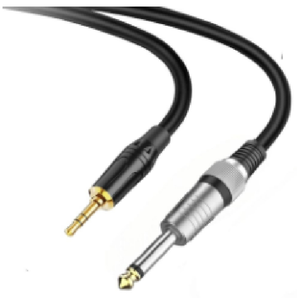 Mono Plug 6.35Mm To Stereo Jack 6.35Mm