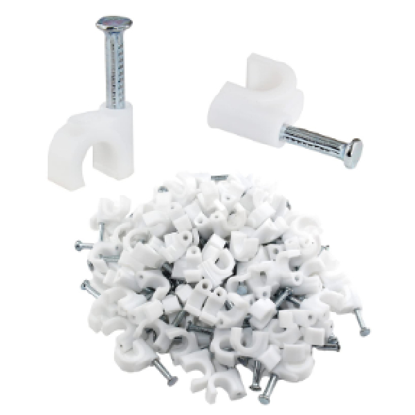 Cable Clips, W/Steel Nails Pkt Of 100Pcs