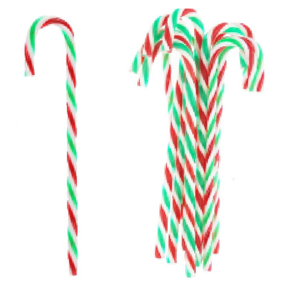 23*7.5*2cm Matte White Plastic Long Hanging Candy Stick With Red Glitter, Green PET Line Wrapped