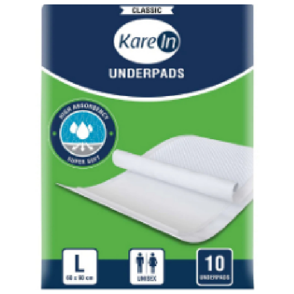 Karein Classic Underpads Large 60X90cm, Pack of 10, Clinical Bed Pad