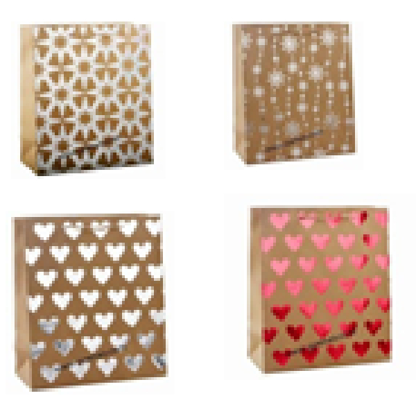 18*23*10cm 200g Brown Paper Gift Bag, 4 Color Printing