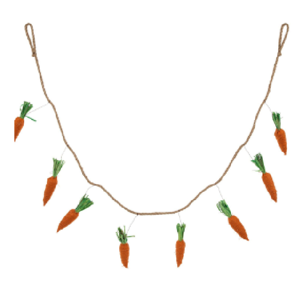 Easter Carrot Garland Set Of 9Pcs 2X7X160Cm