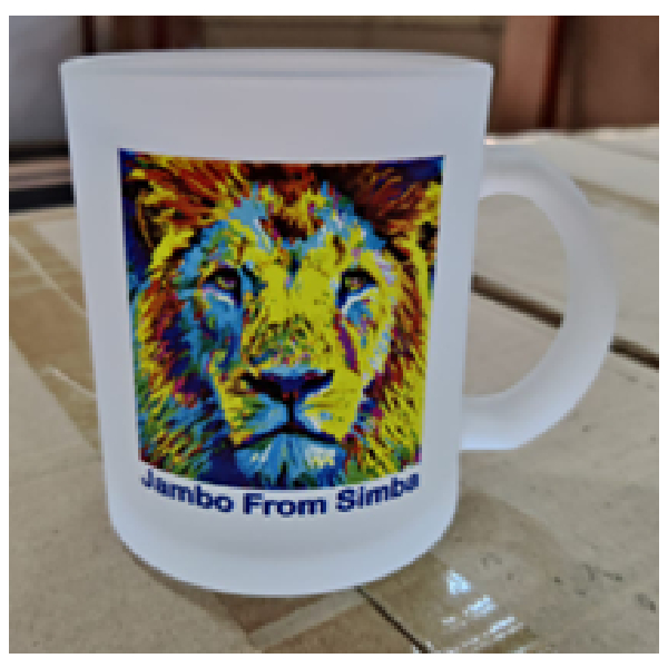 Frosted Glass Mug Lion Print Jambo From Simba