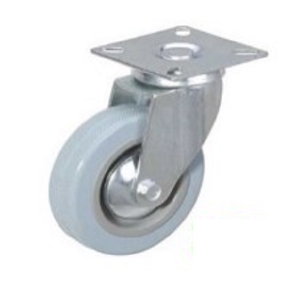 LD Rubber Castor Wheel Swivel, Plate Swivel, Wheel Size- 50*17 Plate/Screw Size 50*50mm