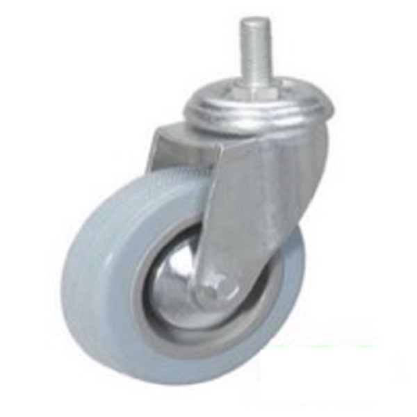Light duty rubber caster wheel swivel with brake 75mm