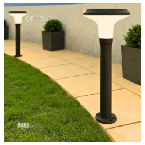 LED Solar Bollard Light 2W/Light Mixing, With Remote Round