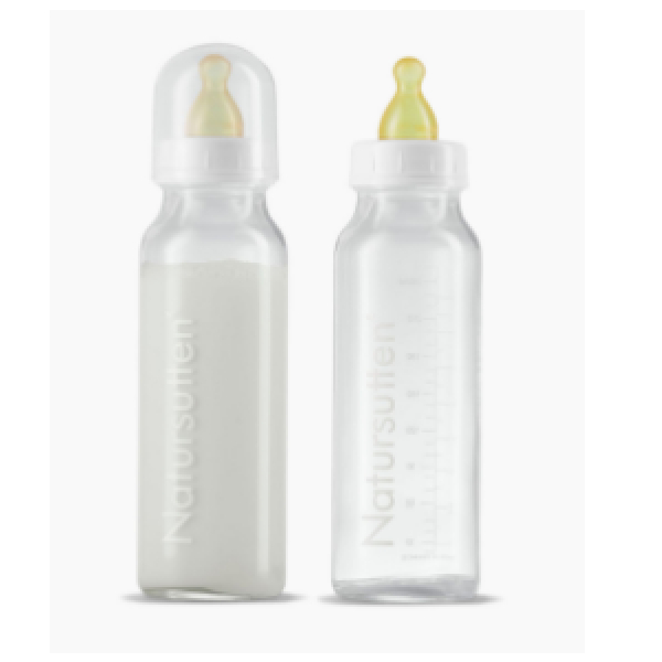 Glass Baby Bottle 8 OZ With Nipple & Cover, Wyeth
