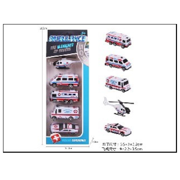 Toy Ambulance The Elements Of Rescue, 5 Vehicles/Color Window Box