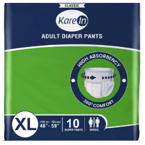 Karein Classic Adult Diapers Xlarge, Pack of 10