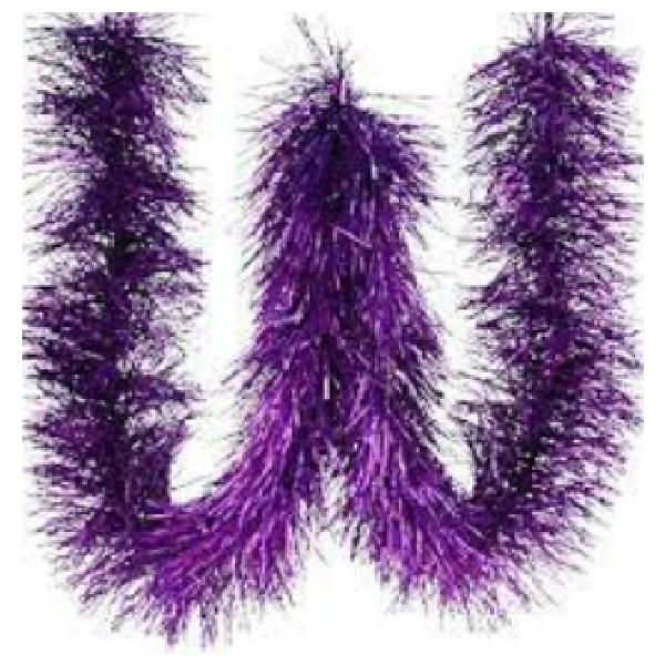 2m*6/10cm*6Ply Shiny Christmas Tinsel Garland W/Heart Ornament, Purple