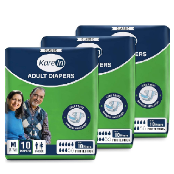 Karein Classic Adult Pull Up Diapers Medium, Pack of 10