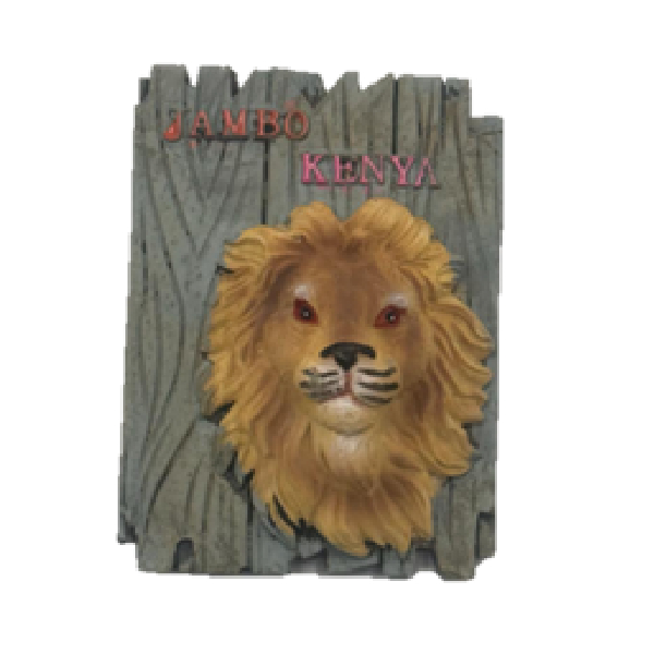 Magnet, Lion, Jambo Kenya 7.5X5.5Cm Sunpower Magnet