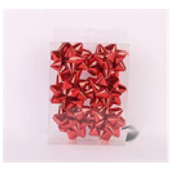 7.5cm Shiny Red Star Flower Bow 6pcs/Pkt