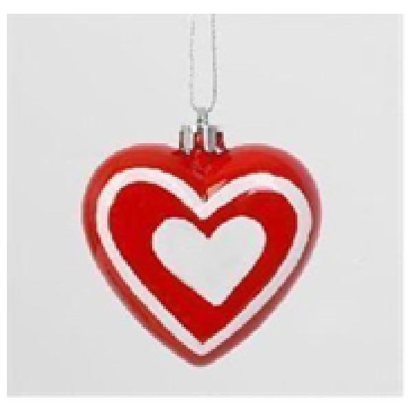 7.1*6.9*2.3cm Heart Shape Plastic Hanging Ornament