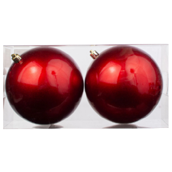 8cm Plastic Christmas Ball, 8Pcs/Pkt, Red