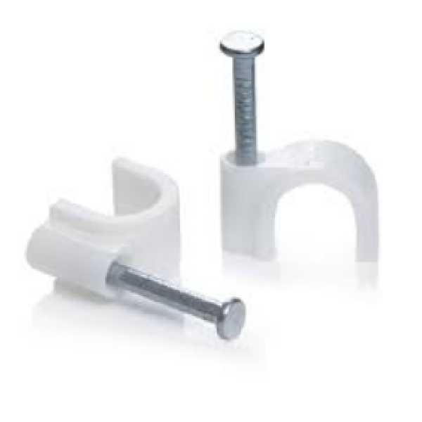 Cable Clips Round 10mm 100Pcs/Pkt