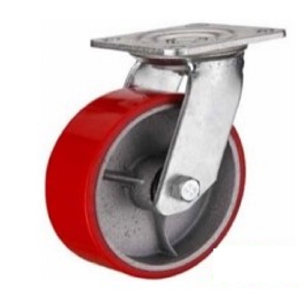 Heavy duty cast iron PU caster wheel swivel 100mm