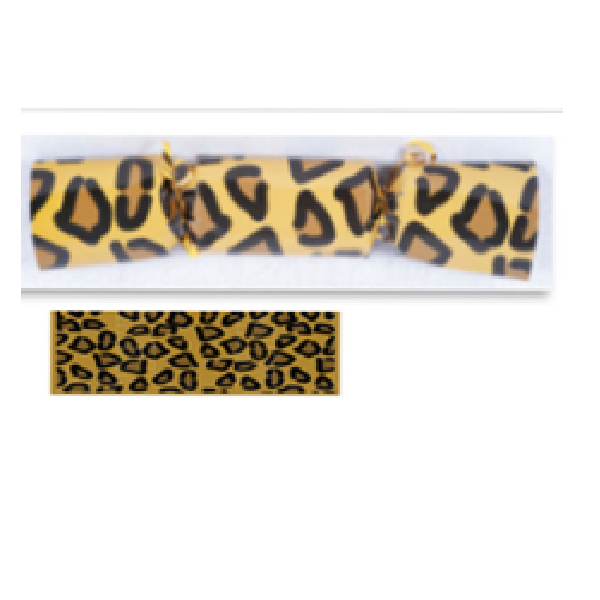 Christmas Cracker Leopard Design 250gsm Paper, With Gifts Inside, 12 Inch