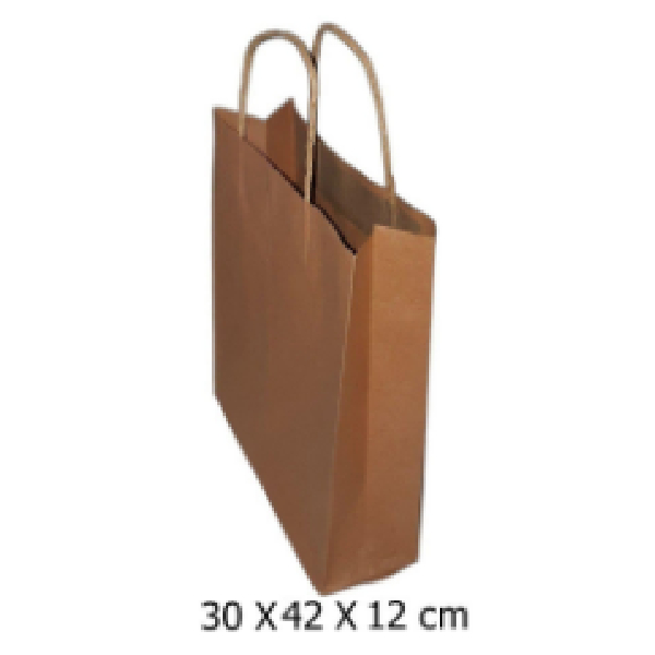 30*42*12cm 200g Brown Paper Gift Bag, 4 Color Printing