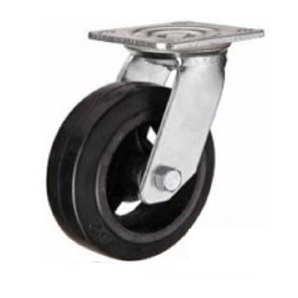 Heavy duty cast iron Rubber caster wheel swivel 100mm