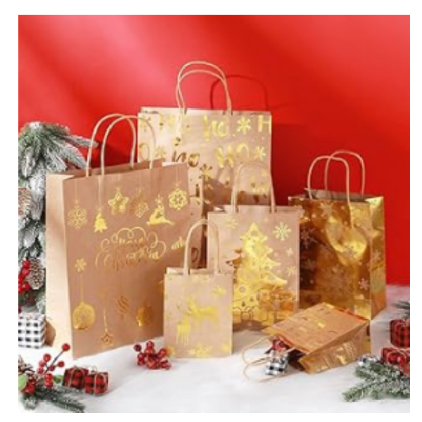 26*32*12cm 200g Brown paper Gift Bag X-mas Design