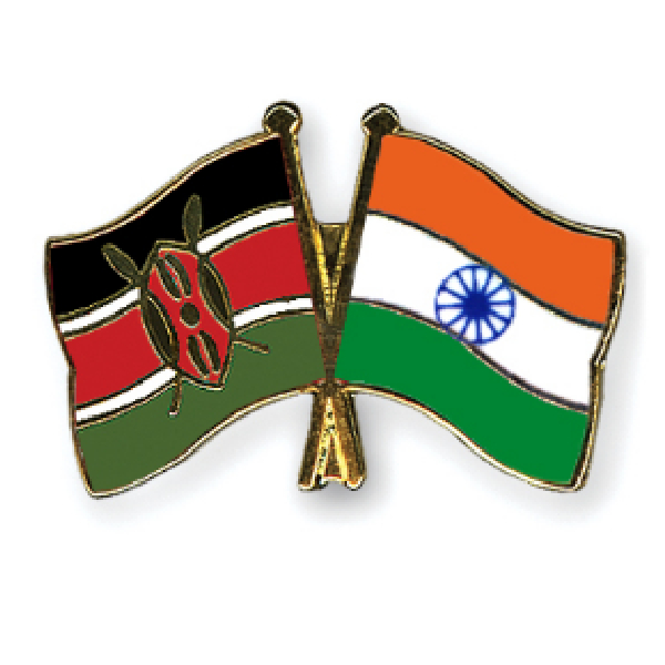 Friendship Flag Pin - Kenya + India
