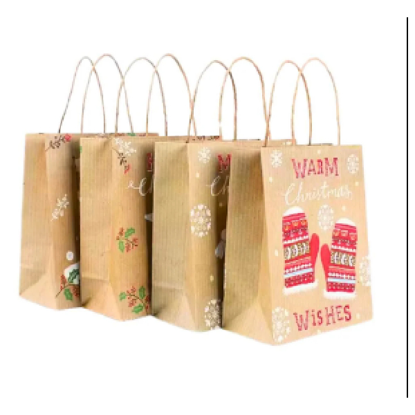 30*42*12cm 200g Brown paper Gift Bag X-mas Design