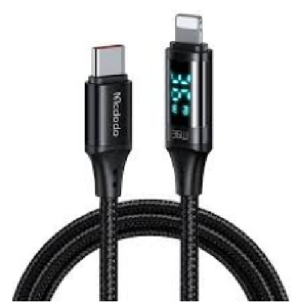 Mcdodo Digital Display 36W Type-C To Lightning Data Cable 1.2M-Black