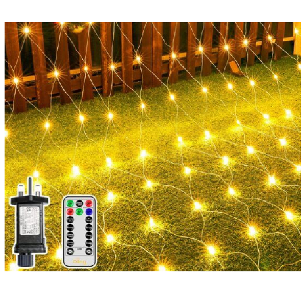 LED Warm White Net Light 200L 3.2M Warm White, With Controller