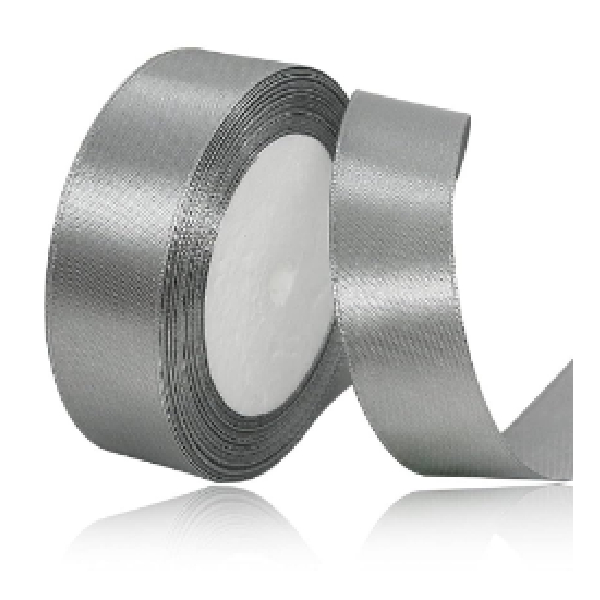 Single Side Polyester Ribbon 15mm, 25 Yards, Silver Color