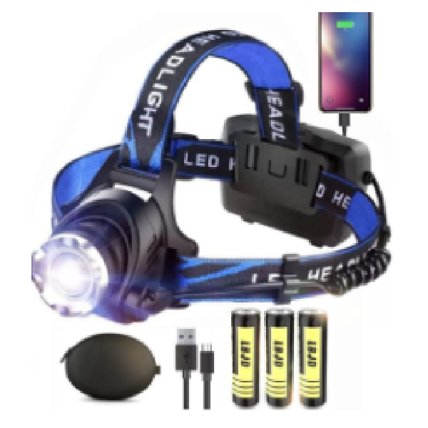 Led Headlamp With Single Function, Uses 3Xaaa Batteries, Bailong Red,Blue,Yellow,Green