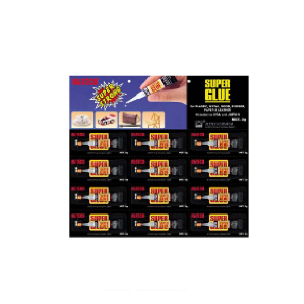 Super Glue, 3G, 12 Tubes On Card