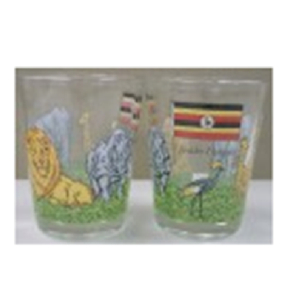 Shotglass, Uganda Flag, Animal Print Sunpower Glass