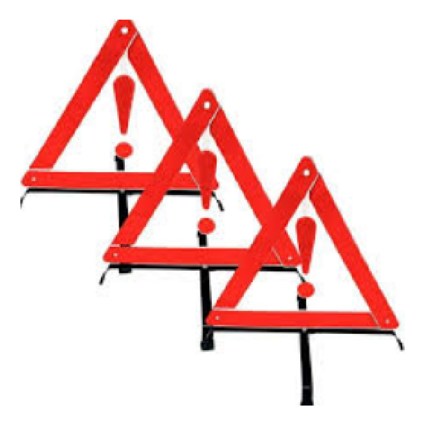 Warning Reflective Triangle Plastic, With Exclamation Mark In Individual Case