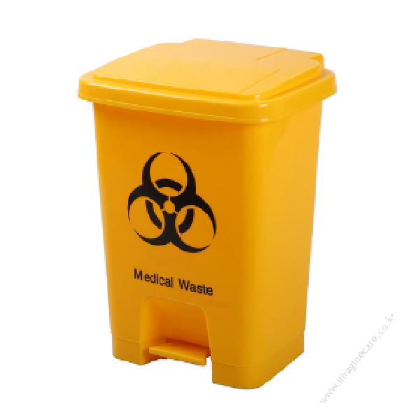 30L Medical Universal Wheel Dustbin, 34by39by53.7cm, Yellow Biohazard Waste