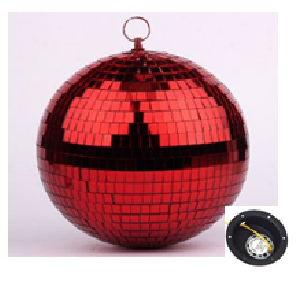15cm Foam Mirror Ball With Rotatable Motor, Red