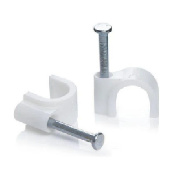 Cable Clips, Round With Steel Nails 12Mm