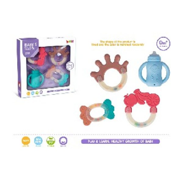 Baby Rattles & Teether, Set Of 4 In Window Box