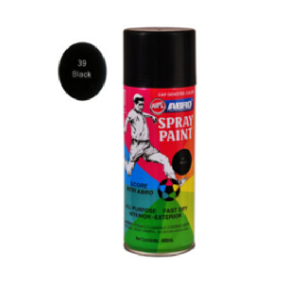 Spray Paint, All Purpose, Fast Dry, Interior/Exterior Use Abro Black