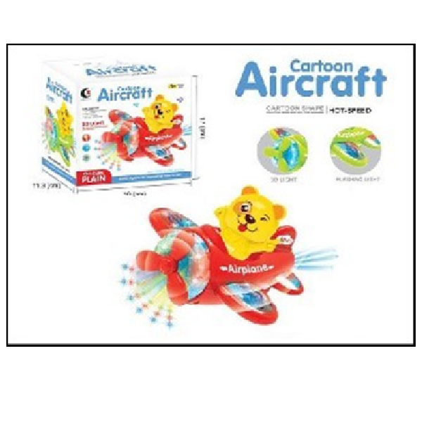 Cartoon Toy Aircraft With Light & Sound Without Battery In Color Box