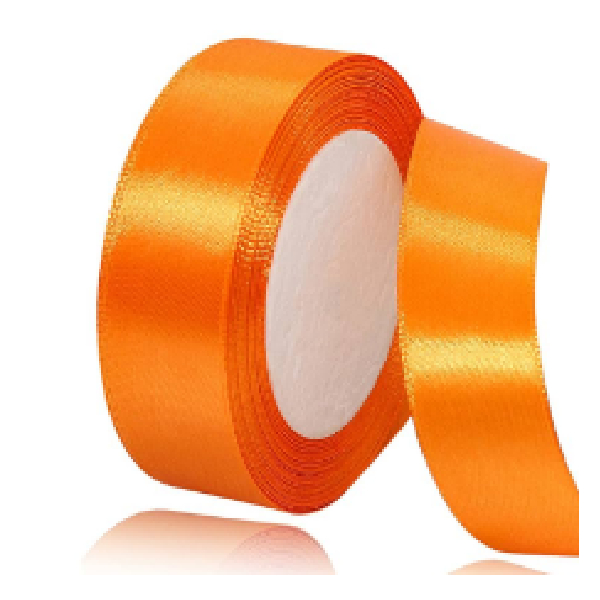 Single Side Polyester Ribbon 25mm, 25 Yards, Burnt Orange Color