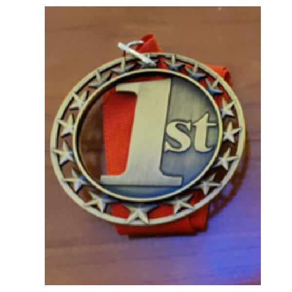 Antique Gold Medal With Red Ribbon, For All Sports And Academics 1St Position,Size 70Mm