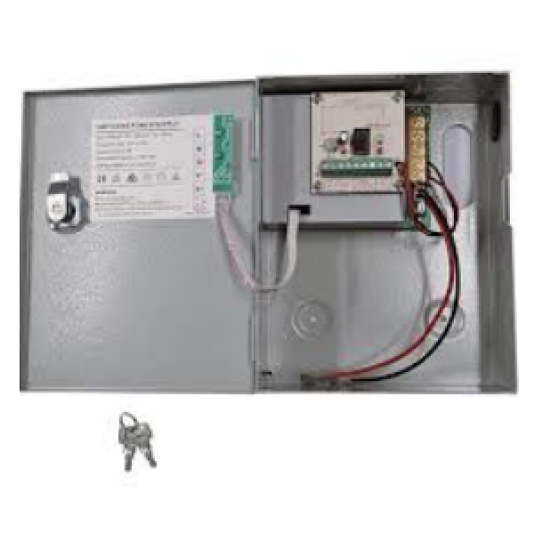 12V 1A Boxed Psu, With Battery Charging Circuit In Metal Box, Can Hold 12V 7Ah Bty