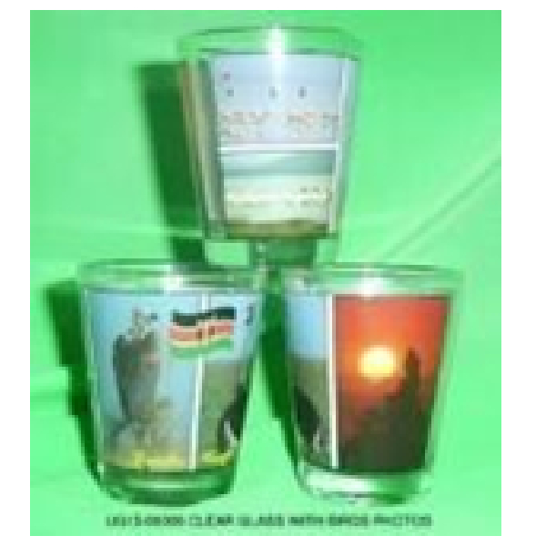 Shotglass, Kenya Flag, Bird Print Sunpower Glass